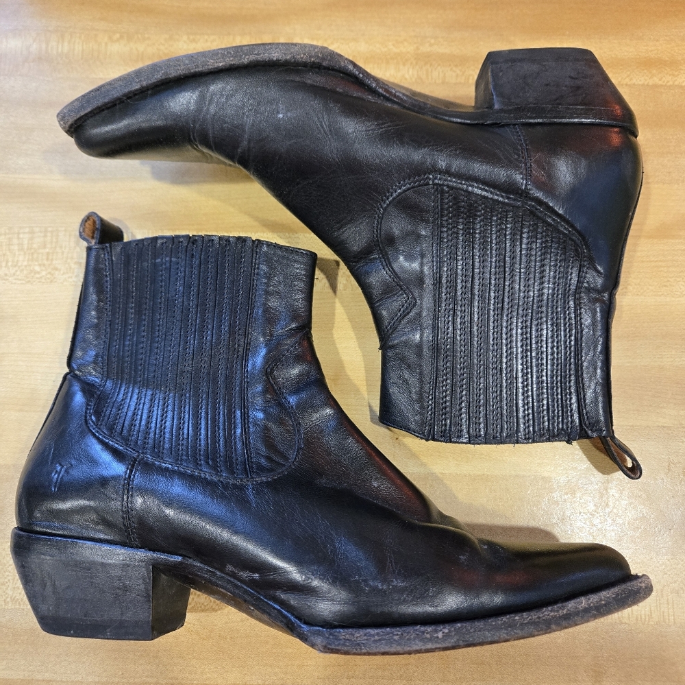Black Leather Frye Boots